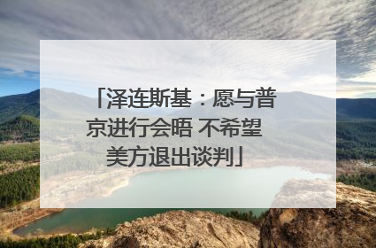 泽连斯基：愿与普京进行会晤 不希望美方退出谈判