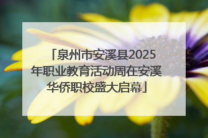 泉州市安溪县2025年职业教育活动周在安溪华侨职校盛大启幕