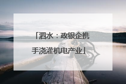 泗水：政银企携手浇灌机电产业