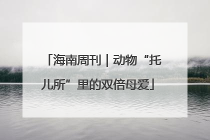 海南周刊｜动物“托儿所”里的双倍母爱
