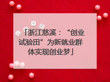 浙江慈溪：“创业试验田”为新就业群体实现创业梦