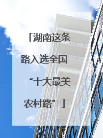 湖南这条路入选全国“十大最美农村路”