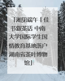 湘见端午丨佳节叙茶话 中南大学国际学生国情教育基地落户湖南省茶叶博物馆