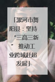 漯河市舞阳县：坚持“三高三新” 推动工业跨域赶超发展