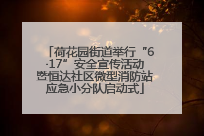 荷花园街道举行“6·17”安全宣传活动暨恒达社区微型消防站应急小分队启动式