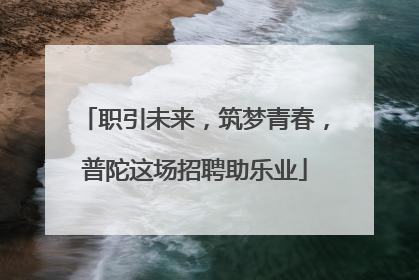 职引未来，筑梦青春，普陀这场招聘助乐业