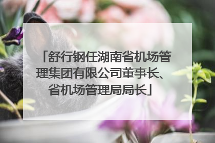 舒行钢任湖南省机场管理集团有限公司董事长、省机场管理局局长