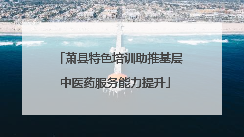 萧县特色培训助推基层中医药服务能力提升
