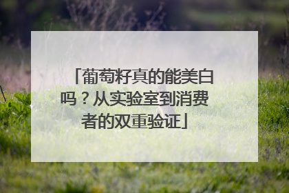 葡萄籽真的能美白吗？从实验室到消费者的双重验证