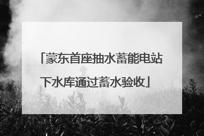 蒙东首座抽水蓄能电站下水库通过蓄水验收