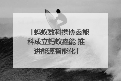 蚂蚁数科携协鑫能科成立蚂蚁鑫能 推进能源智能化