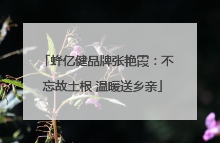 蜂亿健品牌张艳霞：不忘故土根 温暖送乡亲