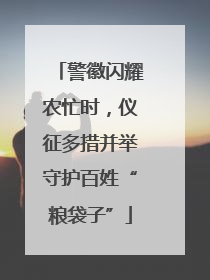 警徽闪耀农忙时，仪征多措并举守护百姓“粮袋子”