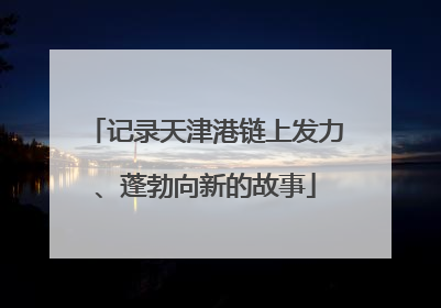 记录天津港链上发力、蓬勃向新的故事