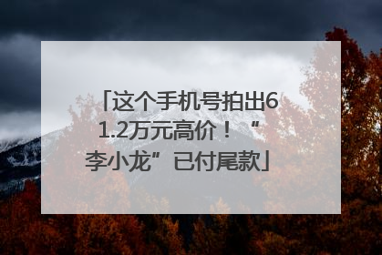 这个手机号拍出61.2万元高价！“李小龙”已付尾款
