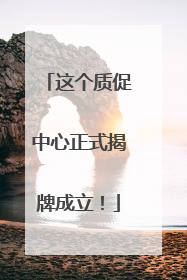 这个质促中心正式揭牌成立！