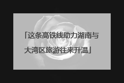 这条高铁线助力湖南与大湾区旅游往来升温