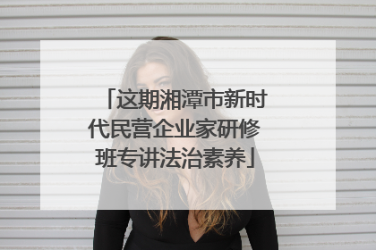 这期湘潭市新时代民营企业家研修班专讲法治素养