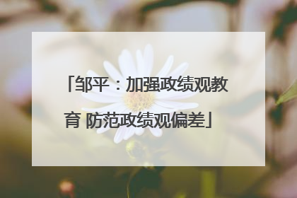 邹平：加强政绩观教育 防范政绩观偏差