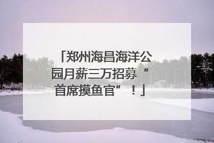 郑州海昌海洋公园月薪三万招募“首席摸鱼官”！