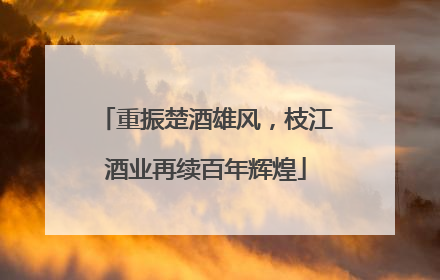 重振楚酒雄风，枝江酒业再续百年辉煌