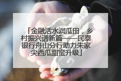 金融活水润瓜田，乡村振兴谱新篇——民泰银行舟山分行助力朱家尖西瓜甜蜜升级