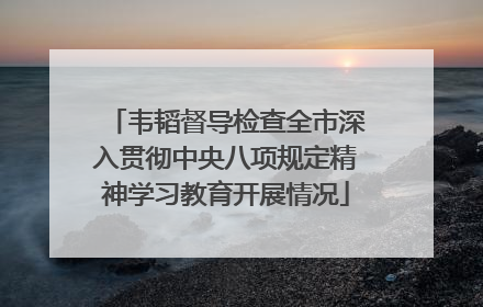 韦韬督导检查全市深入贯彻中央八项规定精神学习教育开展情况