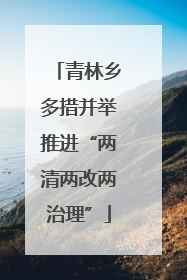 青林乡多措并举推进“两清两改两治理”