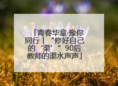 青春华章·豫你同行丨“修好自己的‘渠’”90后教师的渠水声声