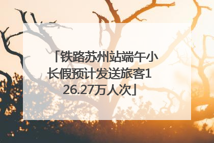 铁路苏州站端午小长假预计发送旅客126.27万人次