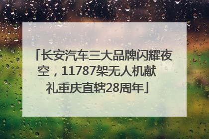 长安汽车三大品牌闪耀夜空，11787架无人机献礼重庆直辖28周年