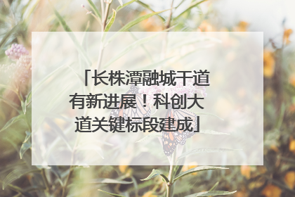 长株潭融城干道有新进展！科创大道关键标段建成