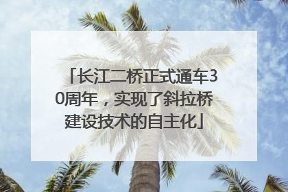 长江二桥正式通车30周年，实现了斜拉桥建设技术的自主化