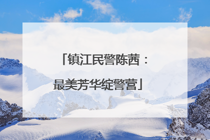 镇江民警陈茜：最美芳华绽警营