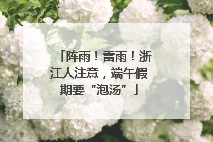 阵雨！雷雨！浙江人注意，端午假期要“泡汤”