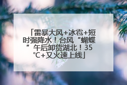 雷暴大风+冰雹+短时强降水！台风“蝴蝶”午后卸货湖北！35℃+又火速上线