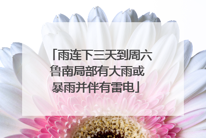 雨连下三天到周六 鲁南局部有大雨或暴雨并伴有雷电