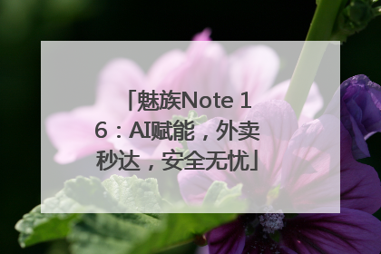 魅族Note 16：AI赋能，外卖秒达，安全无忧