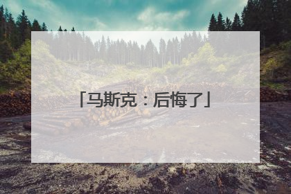 马斯克：后悔了