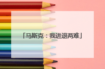 马斯克：我进退两难