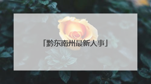 黔东南州最新人事