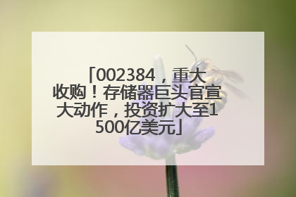 002384，重大收购！存储器巨头官宣大动作，投资扩大至1500亿美元