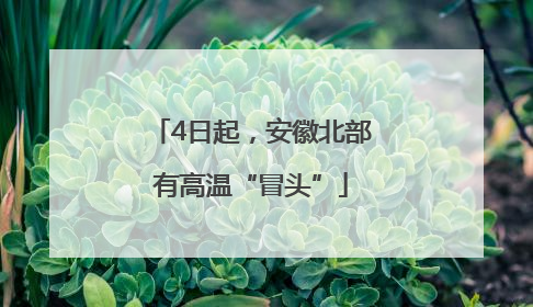 4日起，安徽北部有高温“冒头”