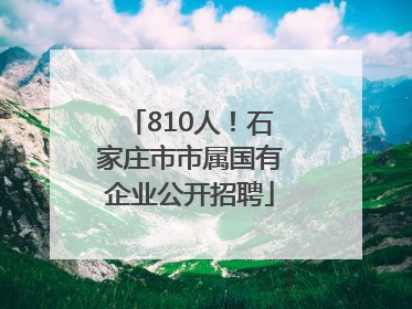 810人！石家庄市市属国有企业公开招聘