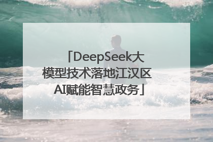 DeepSeek大模型技术落地江汉区 AI赋能智慧政务